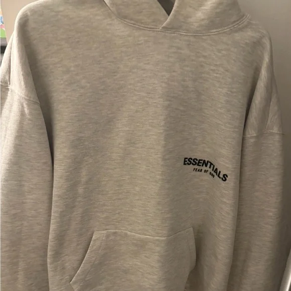 Fear of God Essentials Heather Gray Pullover Hoodie - Picture 1 of 2